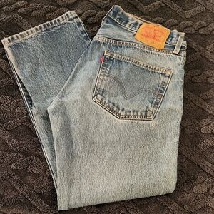 Levi's Men's Classic Blue Straight Jeans - Original 501 Button Fly